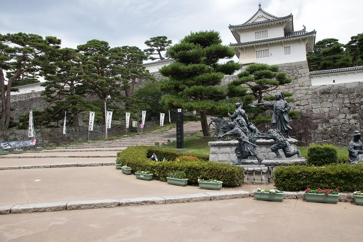 Reconstructed structures and castle grounds at Nihonmatsu Castle in Fukushima