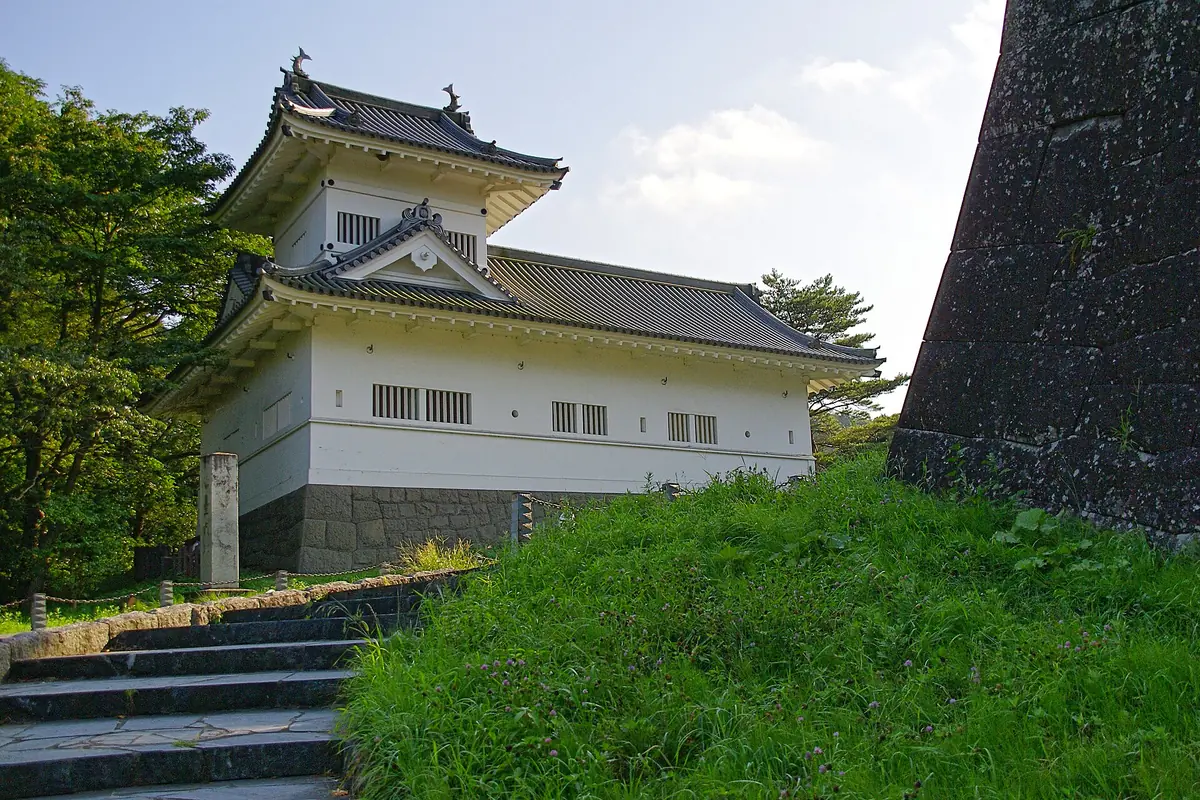 Reconstructed castle turret at the Sendai Castle site in Sendai