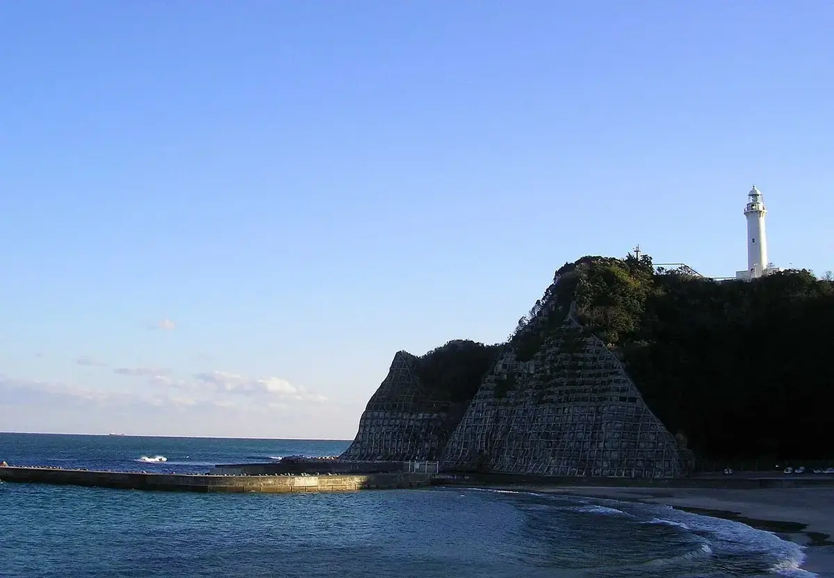 Shioyazaki Lighthouse standing above the Pacific coast in Iwaki