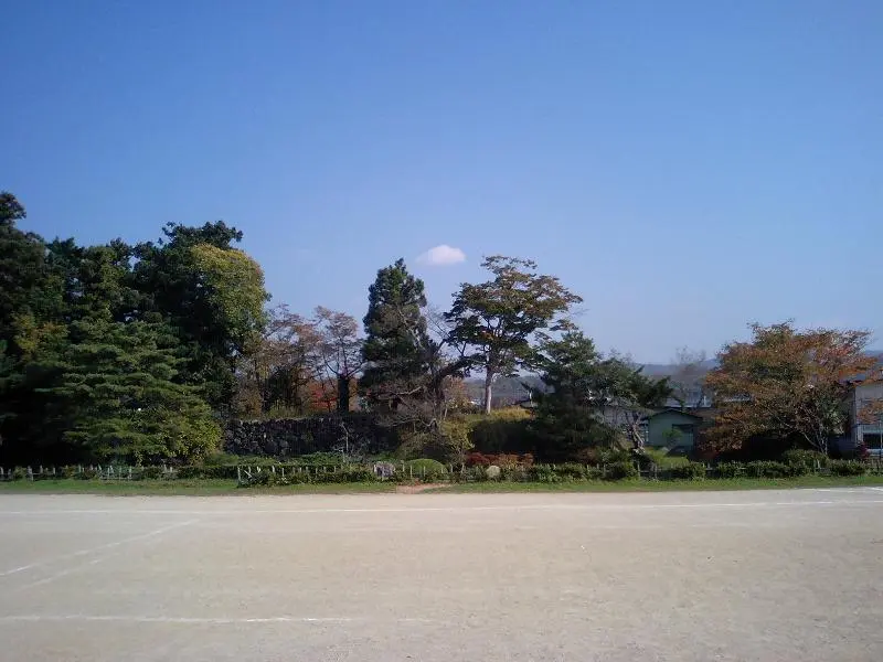 The restored Shinji-ike garden at the Yanagawa Castle ruins in Date City